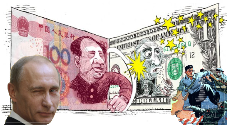 Dollar vs moeda chinesa, Putin e Xi derrotando EUA