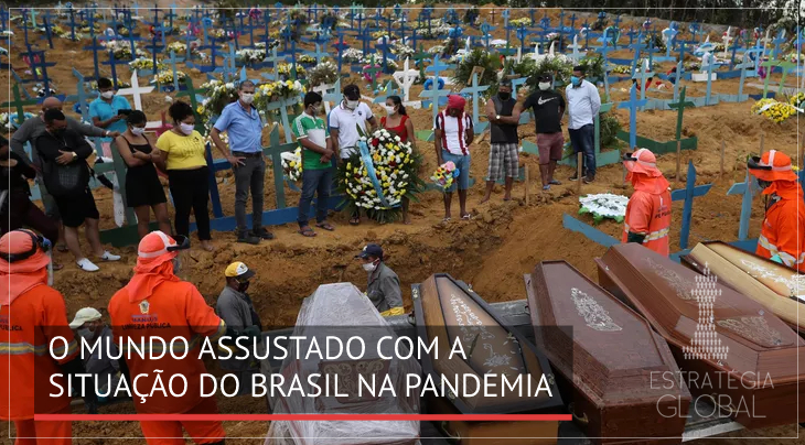 O mundo assustado com a situação da pandemia no Brasil
